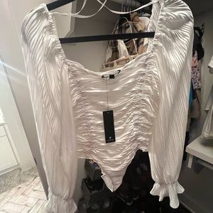 White corset bodysuit top